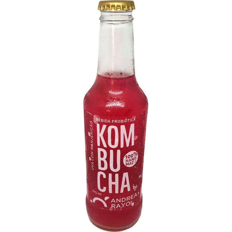 KOMBUCHA DE UVA E MANJERICÃO BY ANDREA RAYOL 275ML