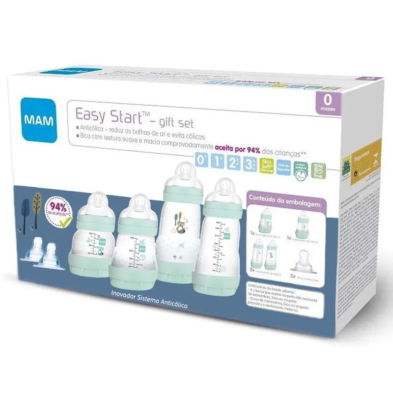 Presente Para Chá De Bebê Menino Mamadeira Mam Azul 0+ Meses