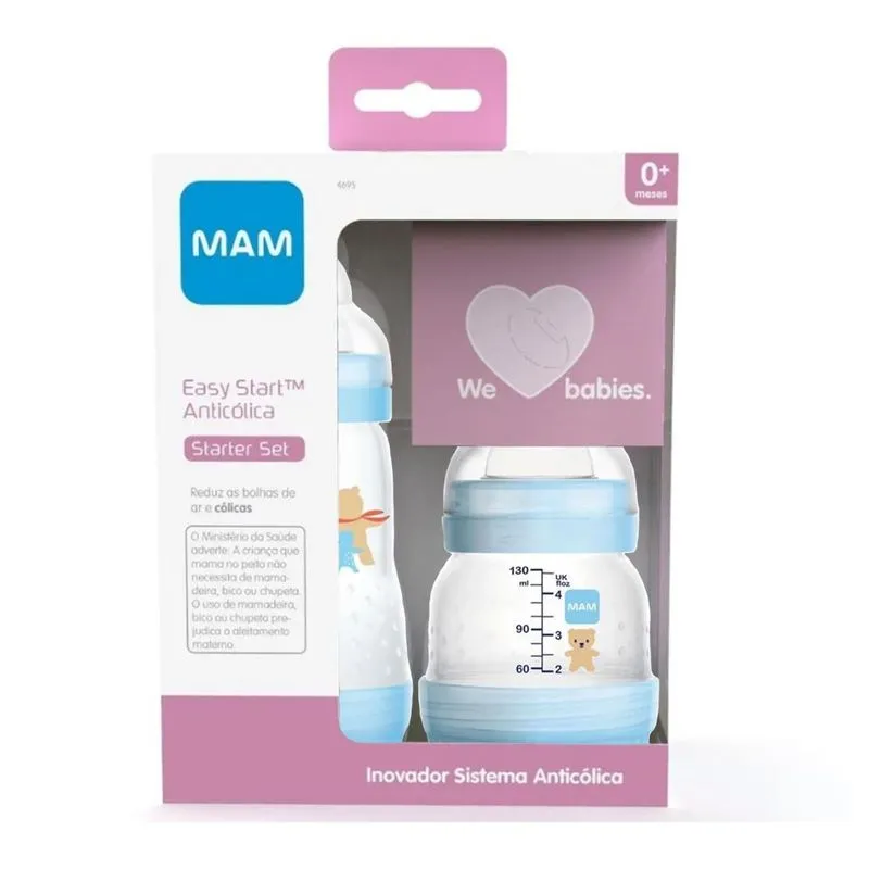 Presente Para Chá De Bebê Menino Mamadeira Mam Azul 0+ Meses