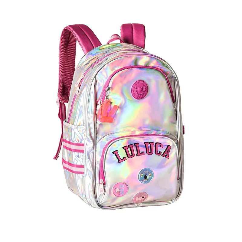 Mochila Infantil Clio Style Luluca Holográfica 17,5"