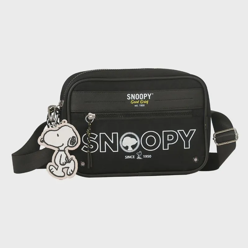 Bolsa Transversal Oficial snoopy Colors Nylon SP2847 Preto