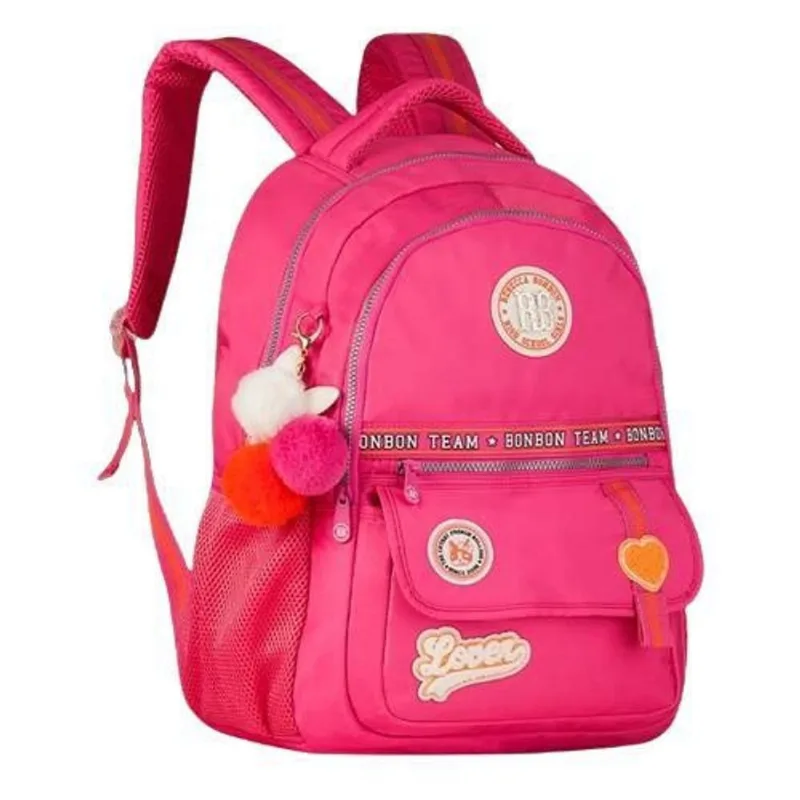 Mochila de Costas Juvenil Clio Style Rebecca Bonbon 24004 Soft Rosa Feminina