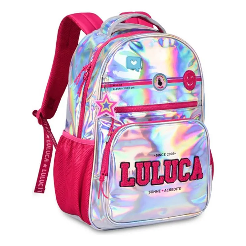 Mochila De Costas Escolar - Luluca - Holografica UP IMPORTAVAO E EXPO