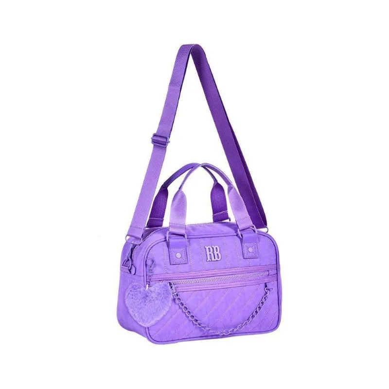 Bolsa Baú Lilás Feminina Rebecca Bonbon Transversal Corrente