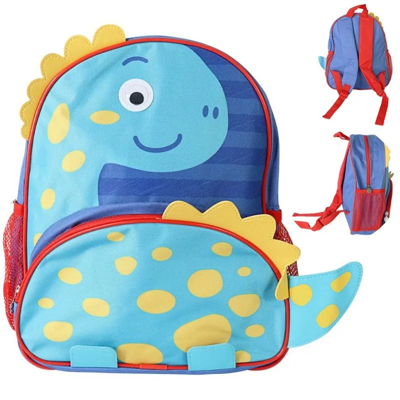 Mochila Escolar Infantil De Costa Com Alça Criança Dinossauro Bicho Animal Zoo Clio