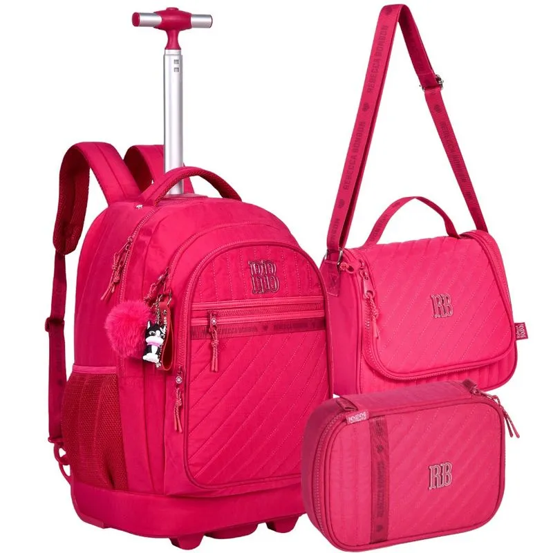 Kit Escolar Mochila Rodinhas Com Lancheira E Estojo Box rb