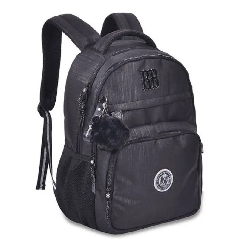 Mochila Costas rebecca bonbon Crinkle Brilho Preto RB24528
