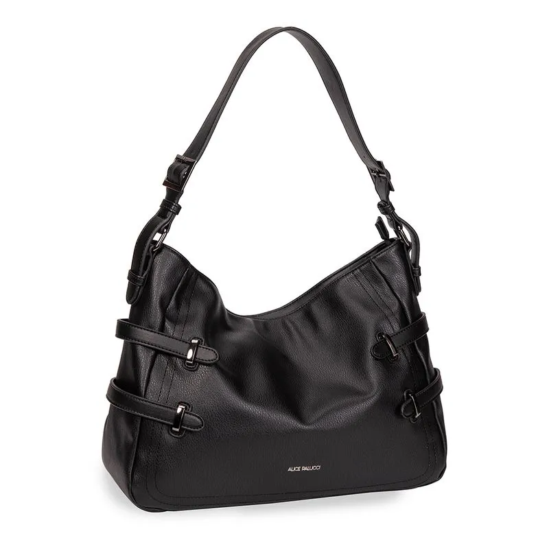 Bolsa Ombro Alice Palucci Com Textura Feminina Preta UNICO