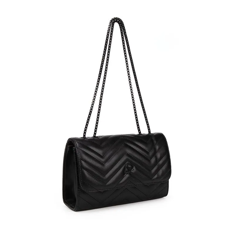 Bolsa Transversal Alice Palucci Matelassê Chevron Feminina Preta PRETO - UNICO