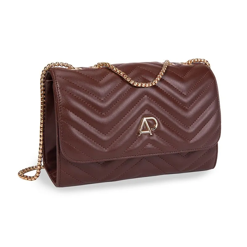 Bolsa Tiracolo Alice Palucci Matelassê Alça Corrente Feminina Marrom MARROM - UNICO