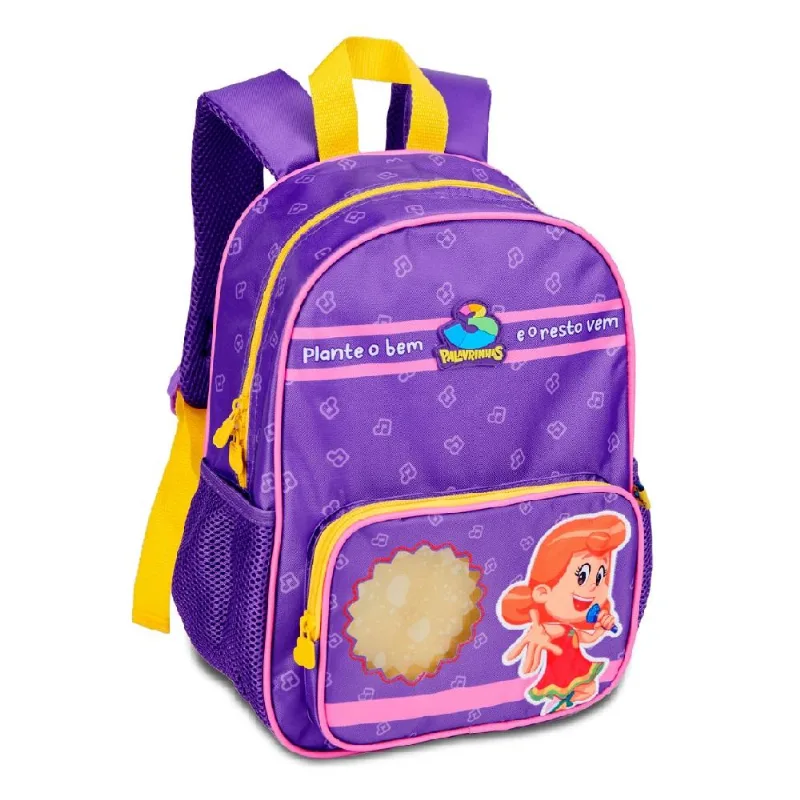 Mochila Tres Palavrinhas De Costas 16" Roxo