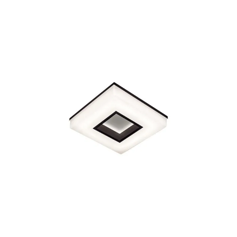 Plafon Newline Wide 490 Led 26cm Bivolt Preto 3000k Luz Amarela