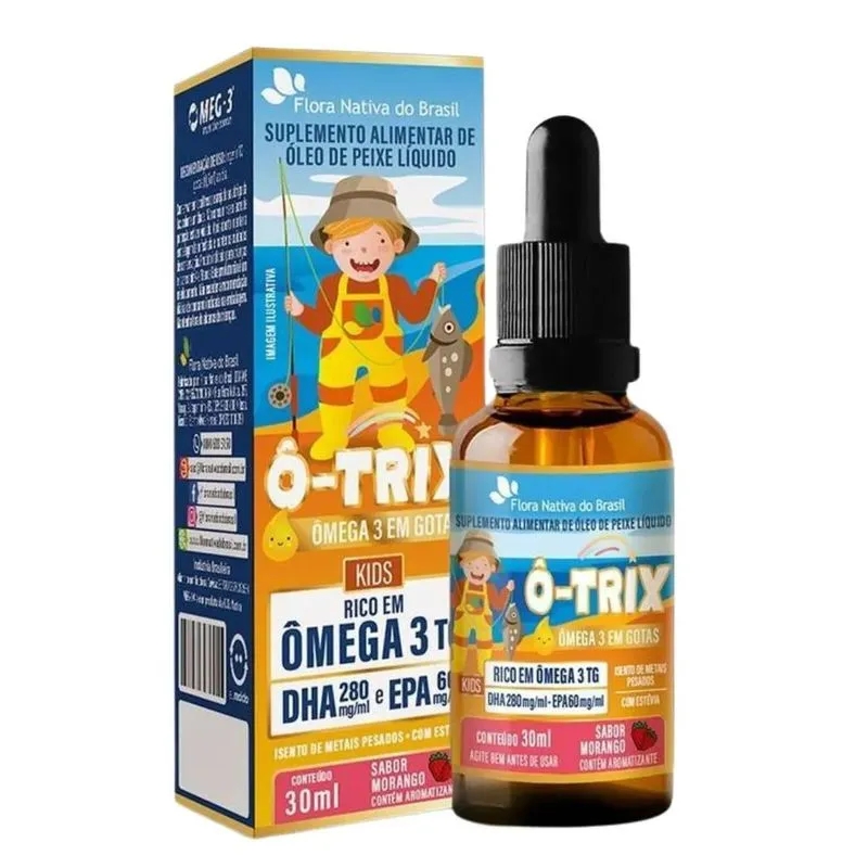 Ô-Trix Kids Ômega 3 Gotas 30ml Sabor Morango