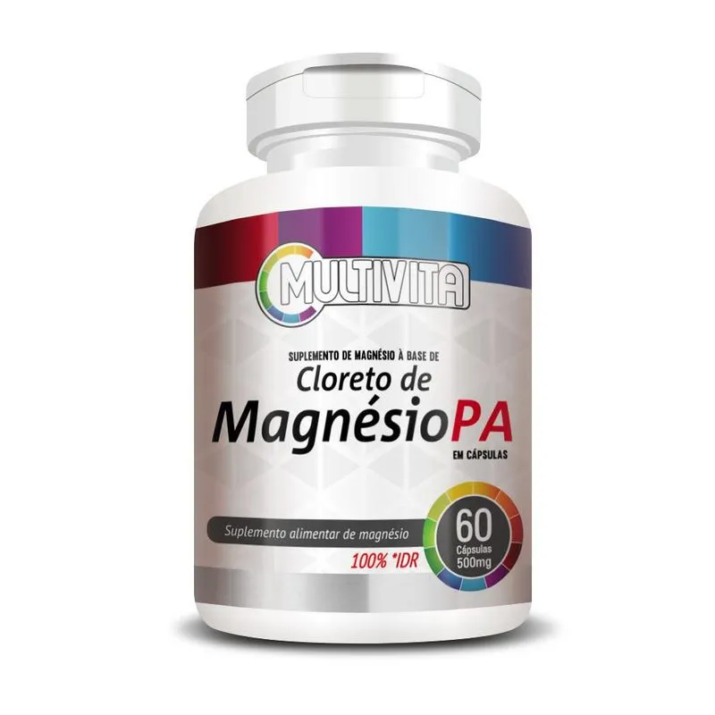 Cloreto De Magnésio Pa - 500mg - 1 Pote - 60 Cápsulas