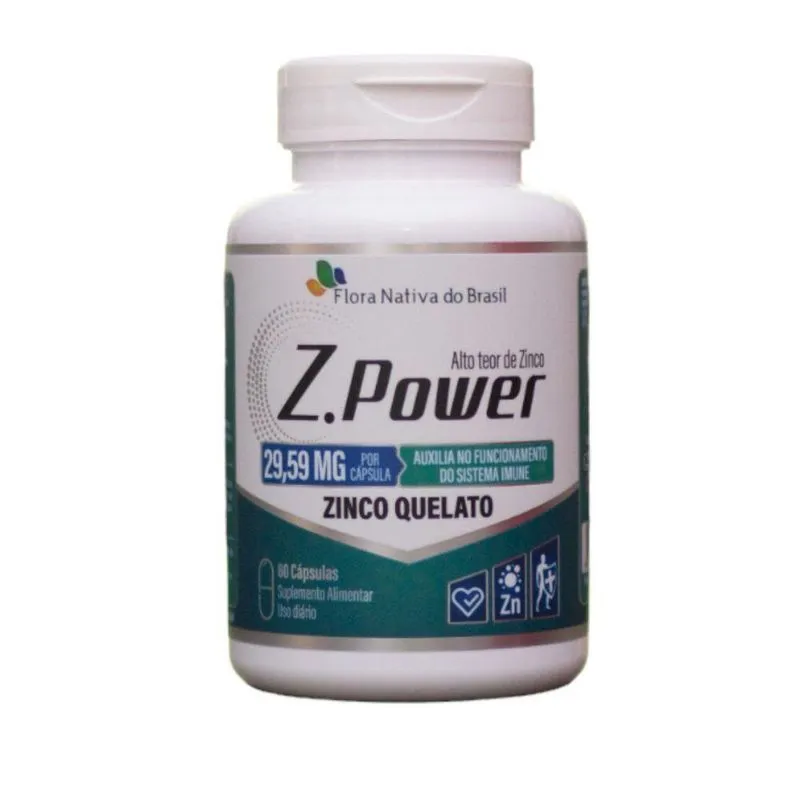 Suplemento Z-Power Zinco Quelato 500Mg 60 Cápsulas