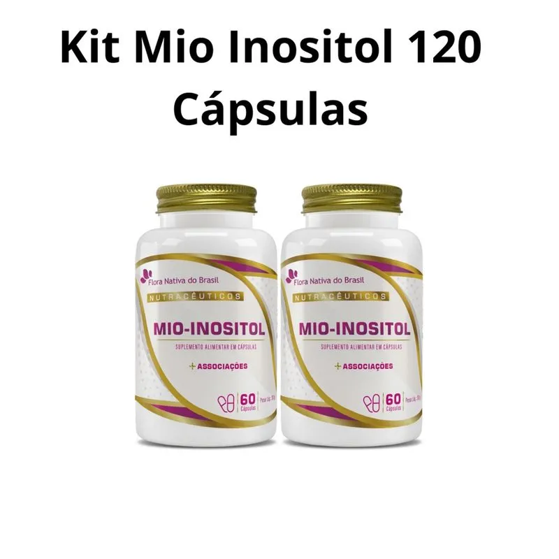 Kit 2x Mio Inositol + Picolinato Cromo + Zinco Vitamina B1 B6 D3 K2 Puro 120 Cápsulas