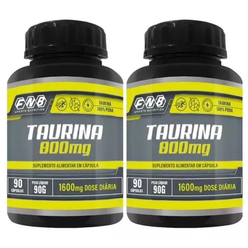 2x Taurina 100% Pura 90 Cápsulas 1600mg Dose - Flora Nativa do Brasil