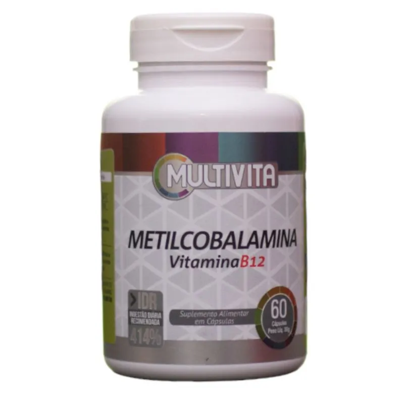 Vitamina B12 Metilcobalamina 500mg 60 Capsulas - Multivita Sem Sabor
