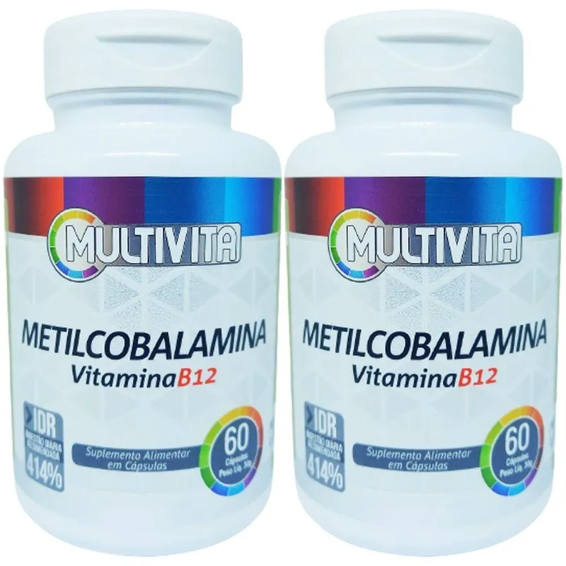 2x Vitamina B12 Metilcobalamina 414% 60 Cápsulas
