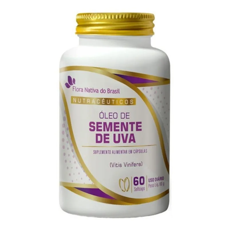 Óleo De Semente De Uva 60 Cápsulas Flora Nativa
