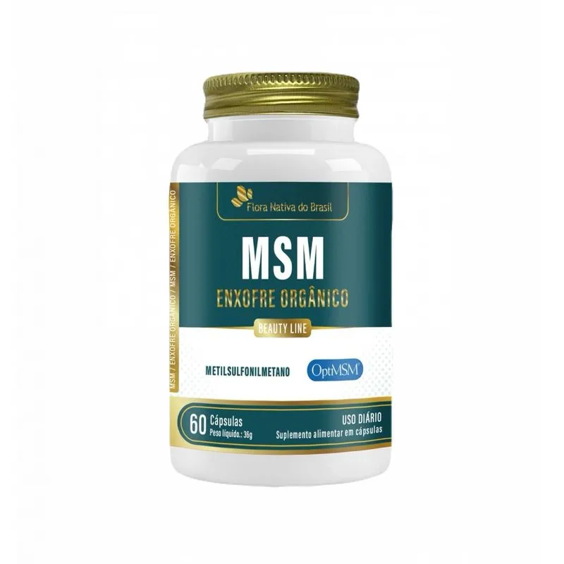 MSM (Enxofre Orgânico) + Vitamina C - 60 Cápsulas - Flora Nativa