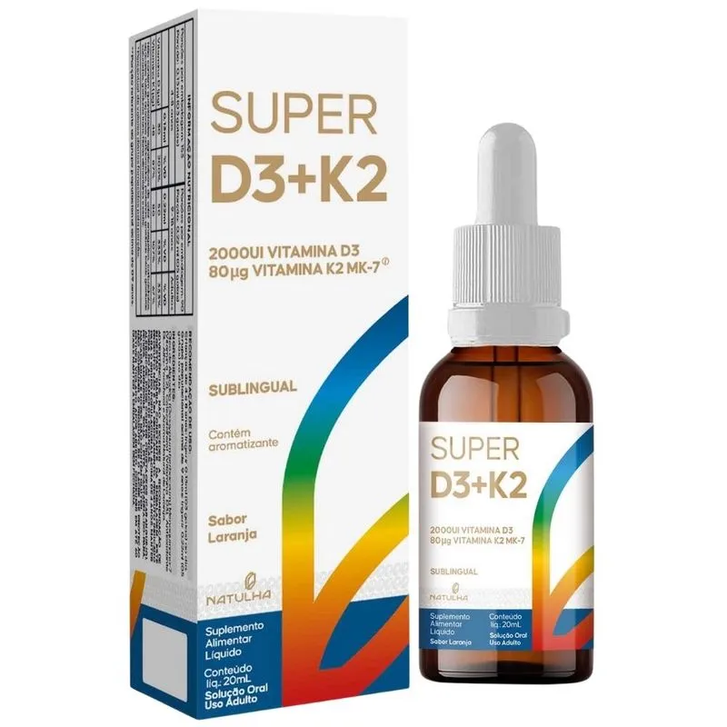 Super D3 + K2 Sublingual Gotas 20ml - Natulha