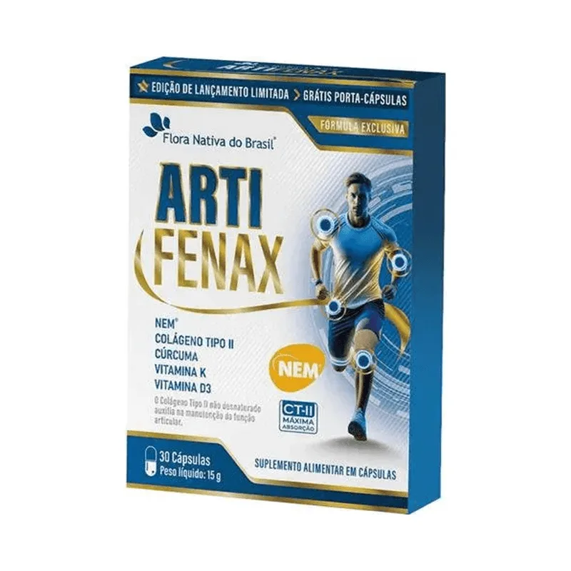 Arti Fenax Nem, Colágeno Tipo Ii, Cúrcuma, Vit K2 E D3) 30 Cápsulas - Flora Nativa Sem Sabor