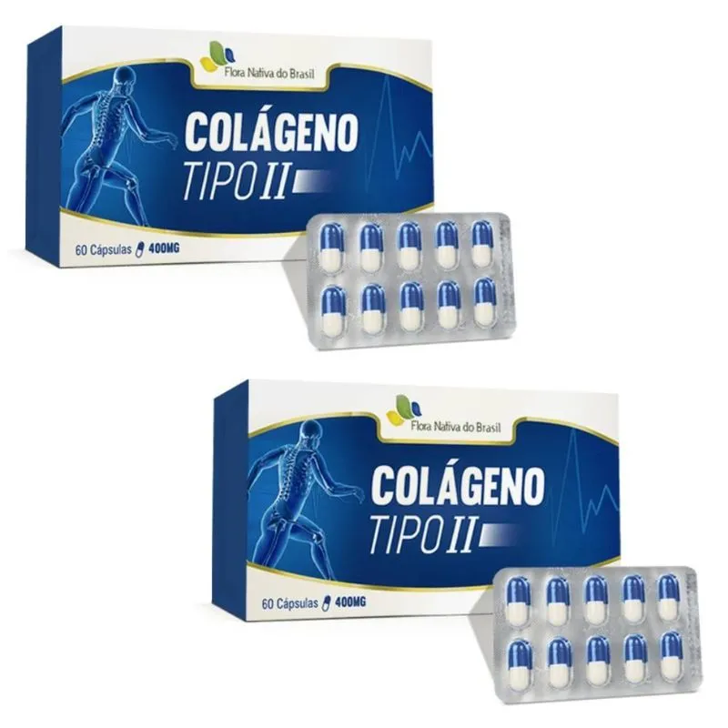 Kit 2x Colágeno Tipo 2 60 Cápsulas - Flora Nativa