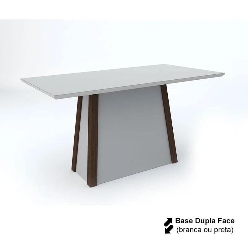 Mesa Julia Ret 1,60 B. Mdf Castanho Tpo Mdf Off White Vd Off White