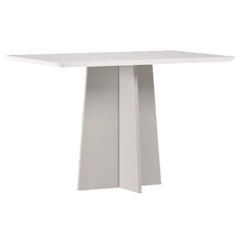 Mesa De Jantar Anitta 120x80 Cm Com Vidro Off White New Ceval