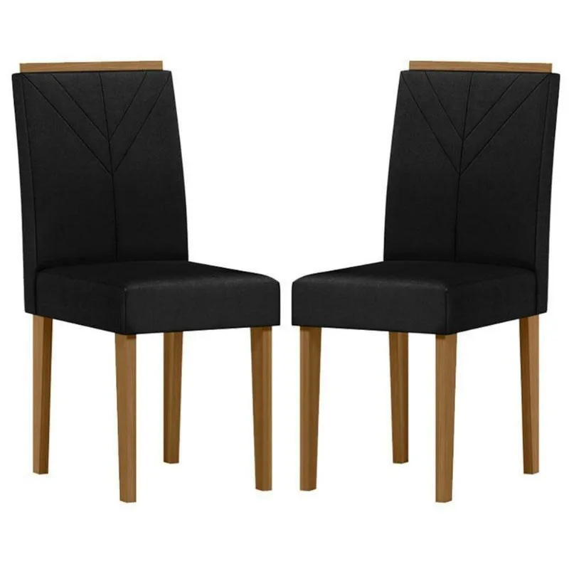 Cadeira Para Mesa De Jantar Amanda Kit 2 Peças Ype Veludo Preto – New Ceval