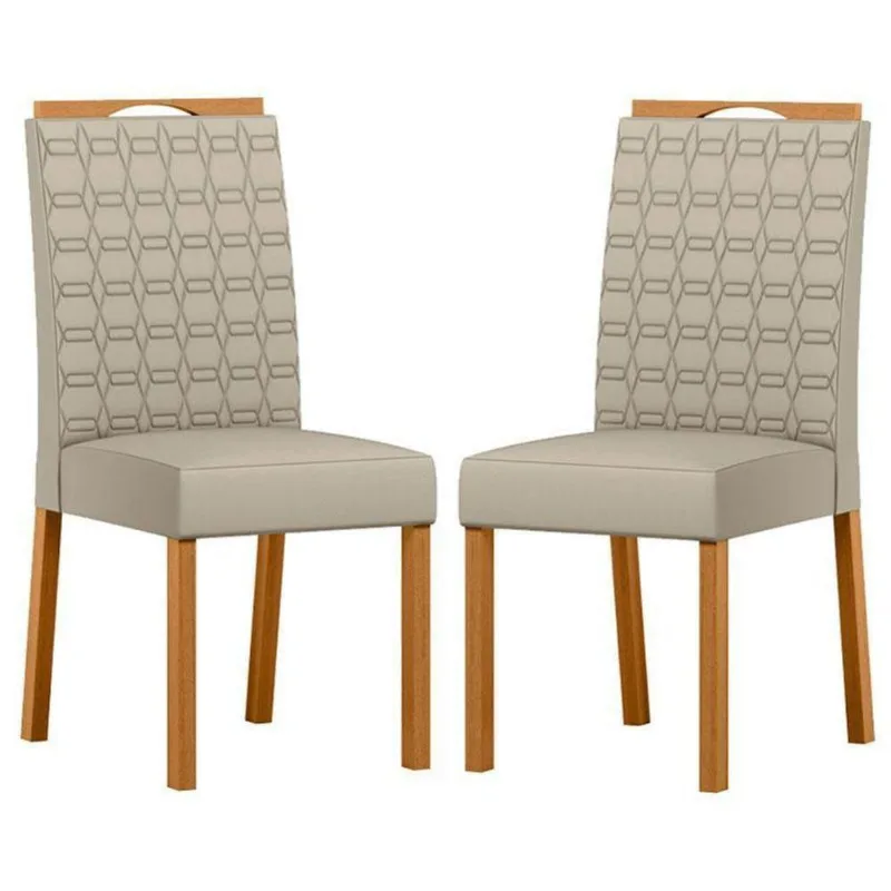 Cadeira Para Mesa De Jantar Mariana Kit 2 Peças Ype Veludo Nude – New Ceval