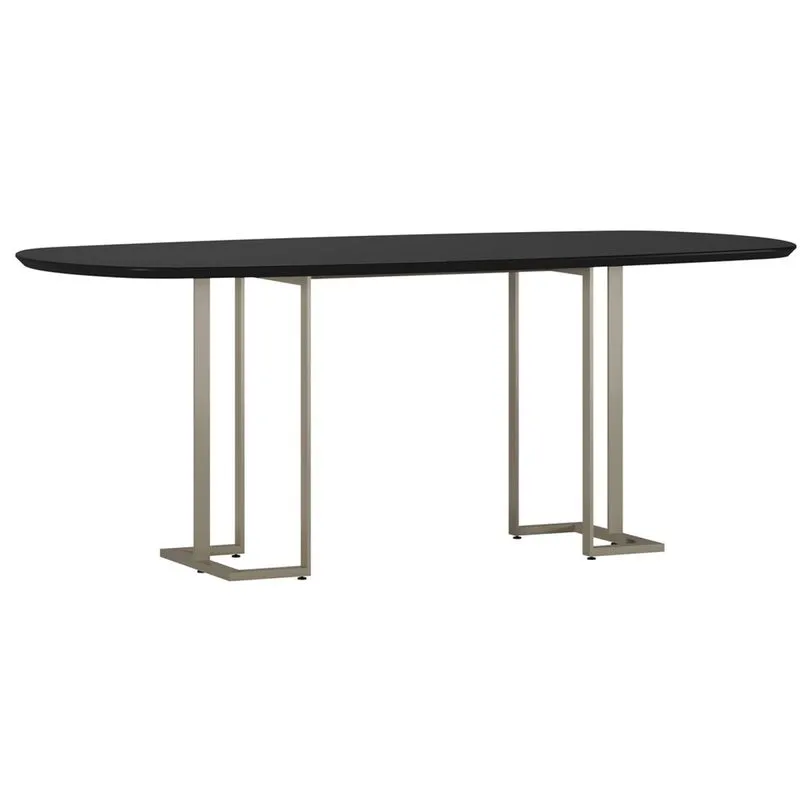 Mesa Luna 200x100cm Preto - New Ceval