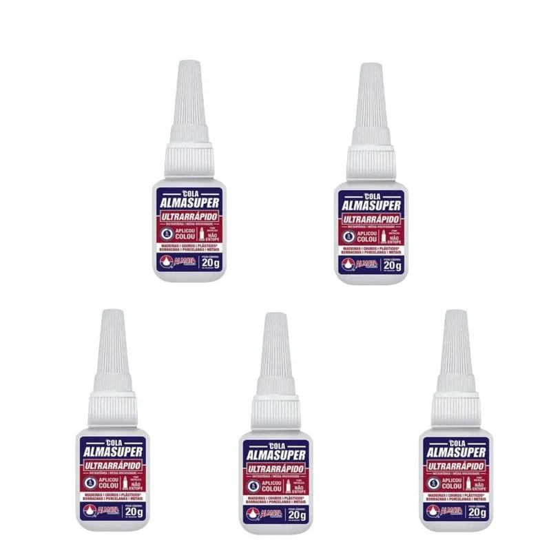 Kit 05 und Cola Ultrarrápido Instantânea Contato 20G