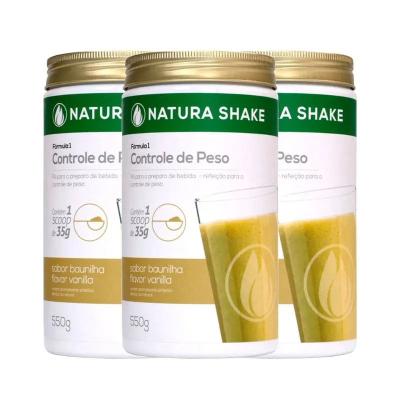 Kit Natura Shake Sabor Baunilha - Nutrigold - 1650g
