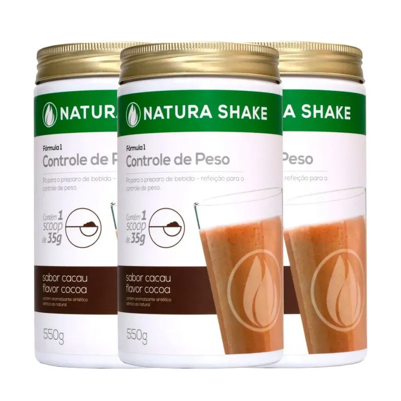Kit Natura Shake Sabor Cacau - Nutrigold - 1650g