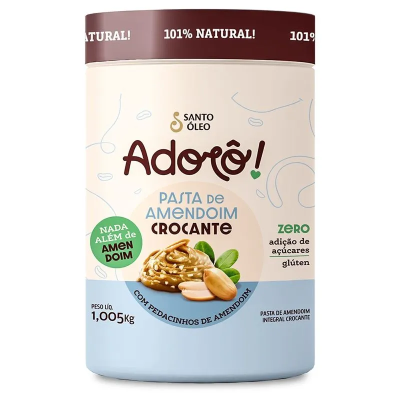 Pasta De Amendoim Adorô - 1,005kg Crocante - Santo Óleo