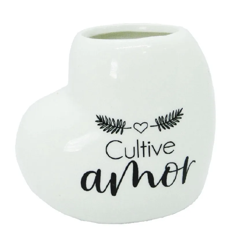 Vaso Decorativo Coração De Porcelana - Golden Rio