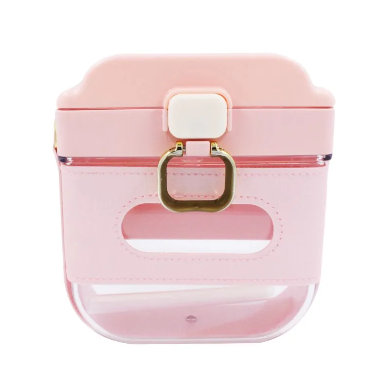 Garrafa C/ Alça Ajustável 650ml em Plástico- Rosa