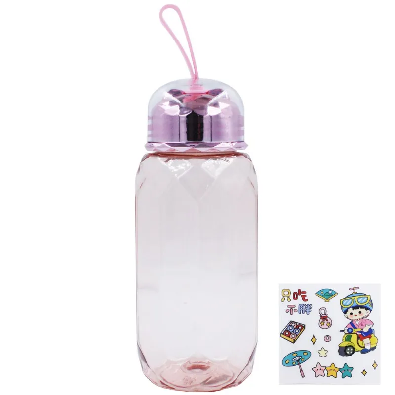 Garrafa Diamante C/ Alça 550ml em Plástico Golden Rio-Rosa
