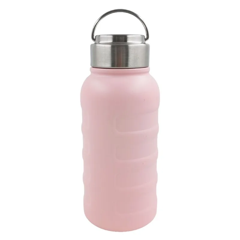 Garrafa Térmica C/ Alça 750ml em Aço Inox Golden Rio-Rosa