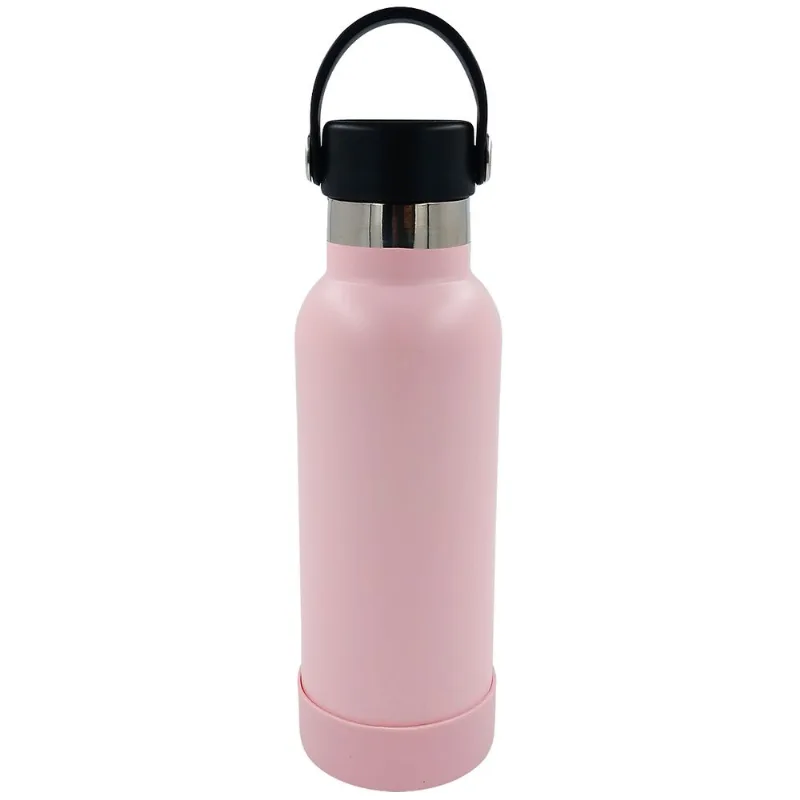 Garrafa Térmica C/ Alça 500ml em Aço Inox Golden Rio-Rosa Claro