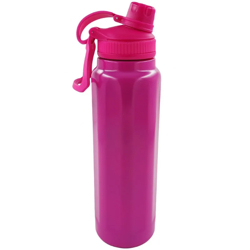 Garrafa Térmica C/ Alça 850ml em Aço Inox Golden Rio-Pink