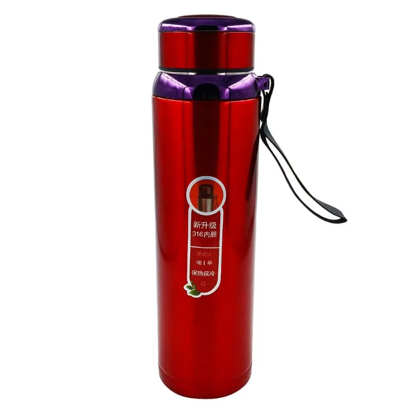 Garrafa Térmica C/ Alça 1000ml em Aço Inox Golden Rio-Vermelho