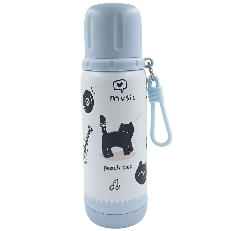 Garrafa Térmica C/ Canudo 700ml em Aço Inox Golden Rio-Azul Claro