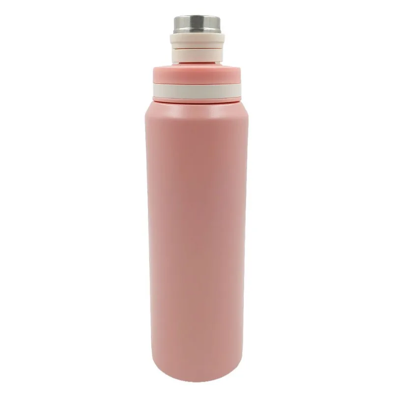 Garrafa Isotérmica C/ Alça 800ml em Aço Inox Golden Rio-Rosa