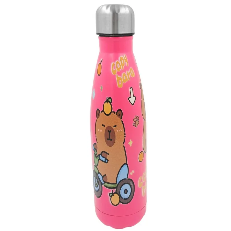 Garrafa Térmica Capivara 500ml em Aço Inox Golden Rio-Pink