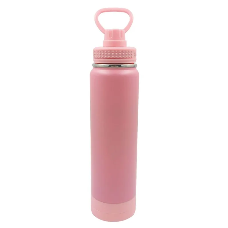 Garrafa C/ Compartimento Duplo 750ml em Aço Inox Golden Rio-Rosa