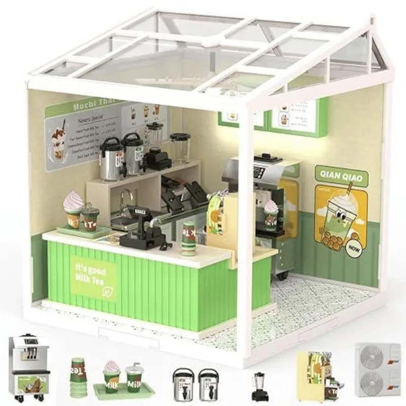Mini Cenário Cafeteria DIY c/ Luz - 116 Peças UNICA
