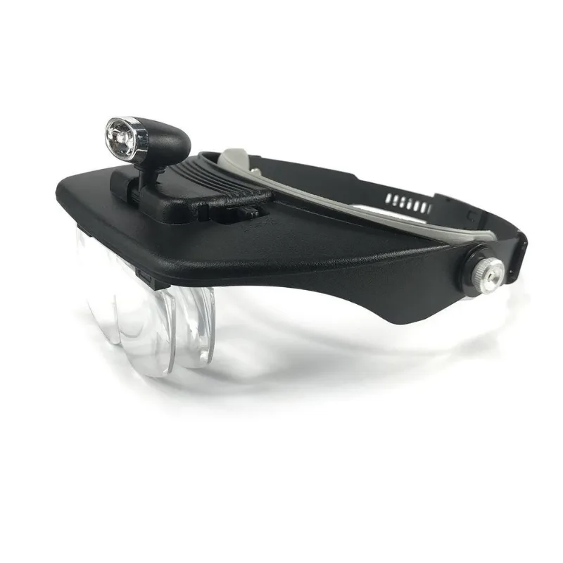 Lupa Óculos De Cabeça Uso Profissional 4 Lentes Estojo 2 Led